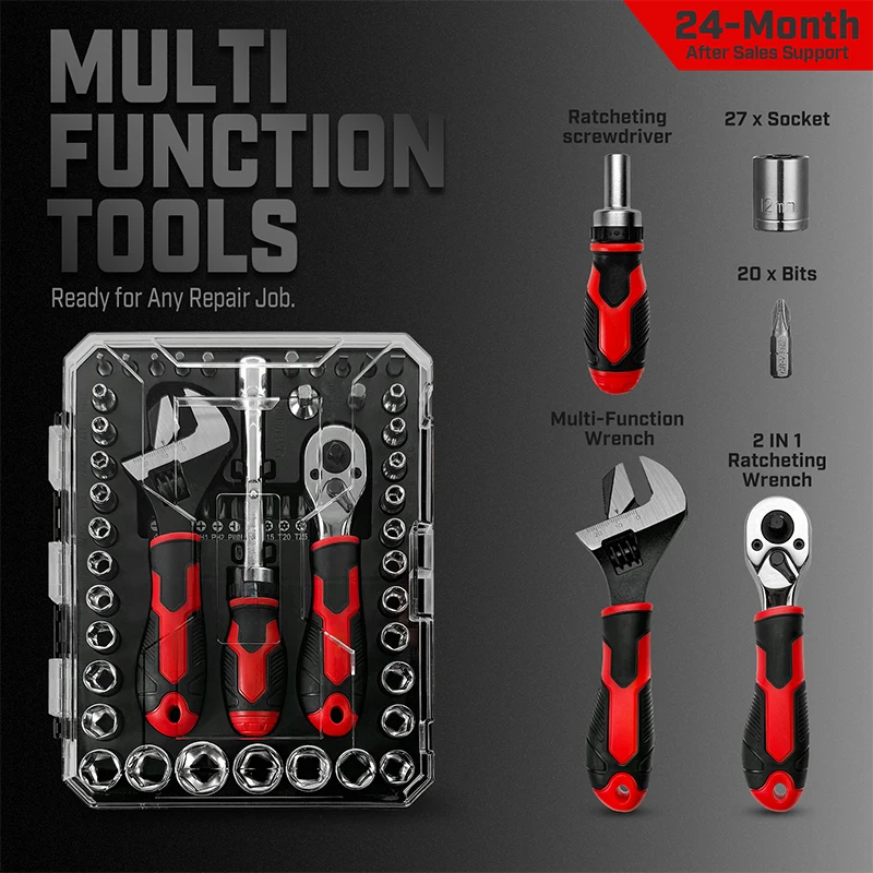 home repair tool kit: general household hand kit with plastic toolbox storage case for homeowner 53 piece home repair tool kit: general household hand kit with plastic toolbox storage case for homeowner 53 piece