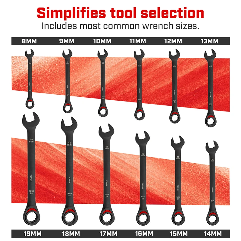 combination ratcheting wrench set: 12 piece metric 8 19mm cr v steel tough wax canvas storage bag for off road tool kits combination ratcheting wrench set: 12 piece metric 8 19mm cr v steel tough wax canvas storage bag for off road tool kits