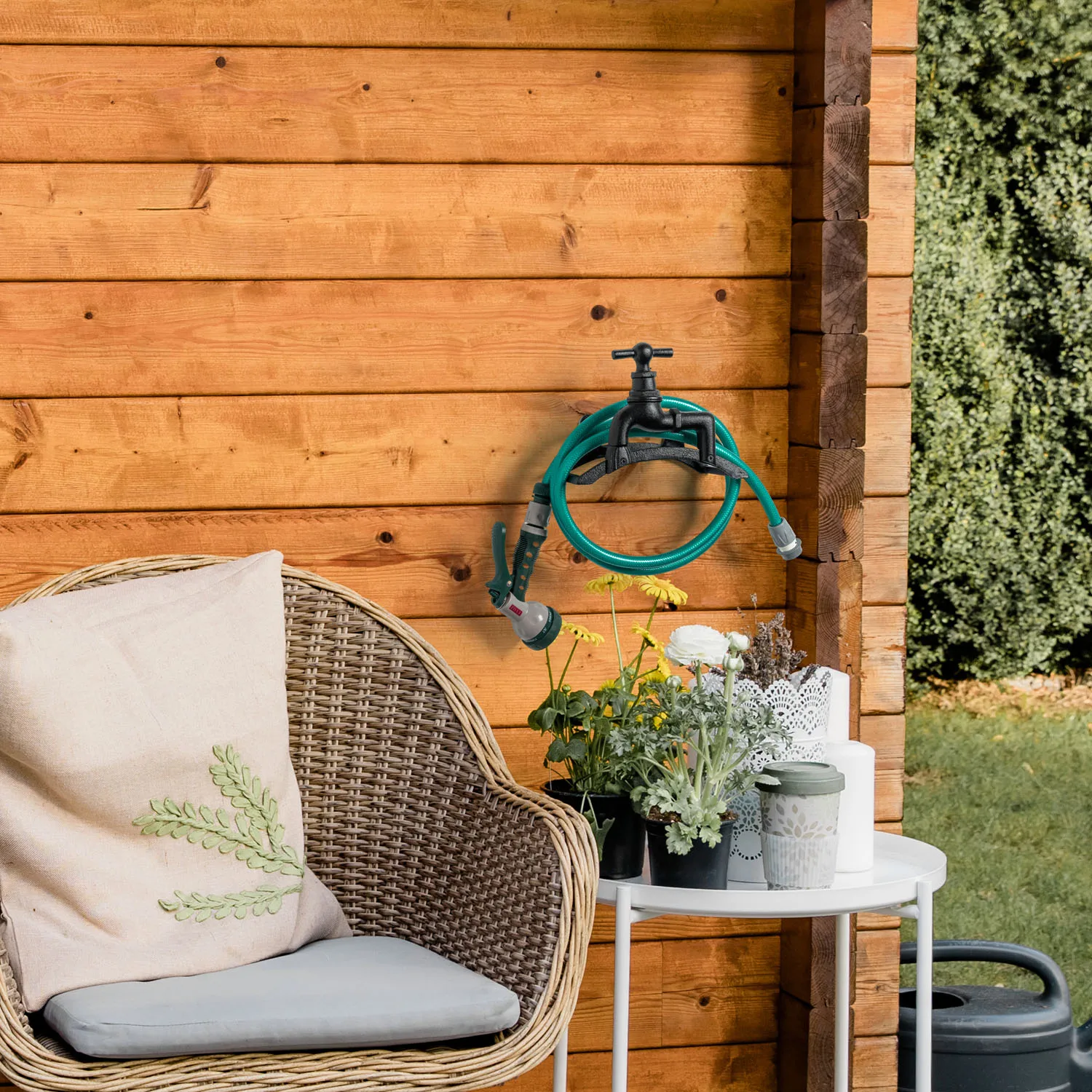 mygift vintage black cast iron wall mounted garden hose rack long time favorite gardening essential tool holder mygift vintage black cast iron wall mounted garden hose rack long time favorite gardening essential tool holder